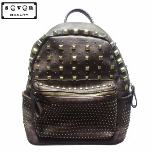 Willow Nail Designer Retro PU Leather Women Backpack (A-07#)